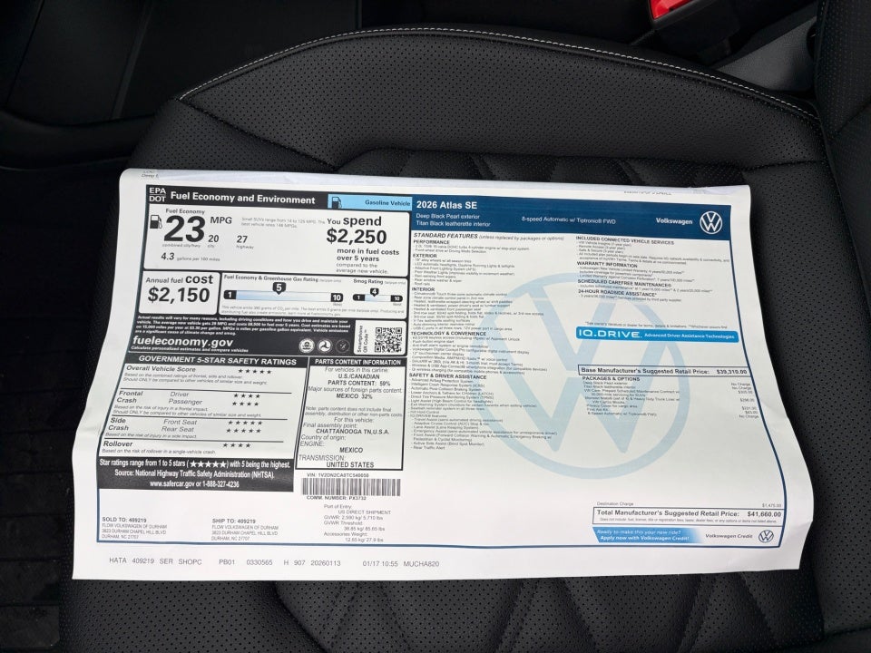 2026 Volkswagen Atlas SE