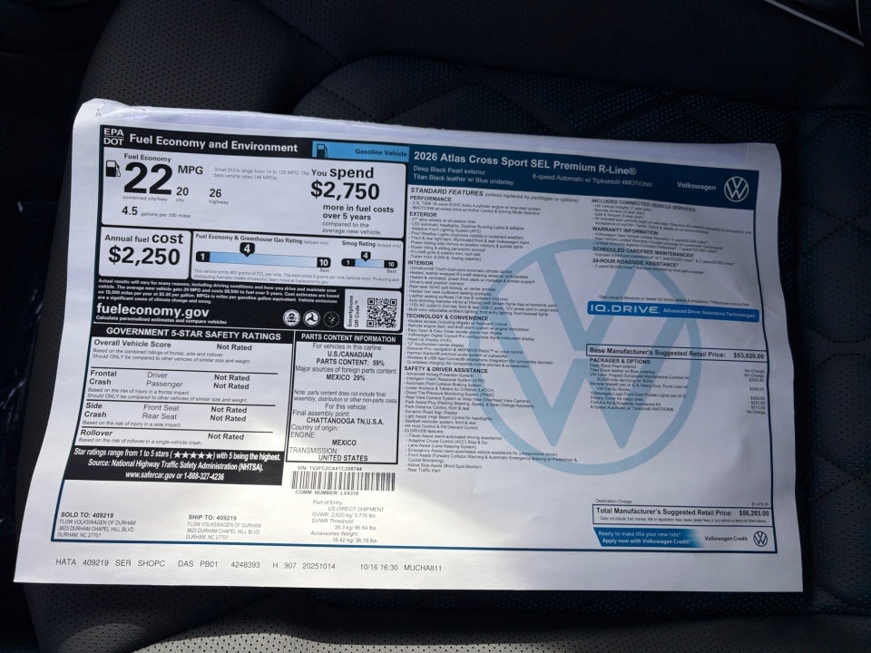 2026 Volkswagen Atlas Cross Sport SEL Premium R-Line