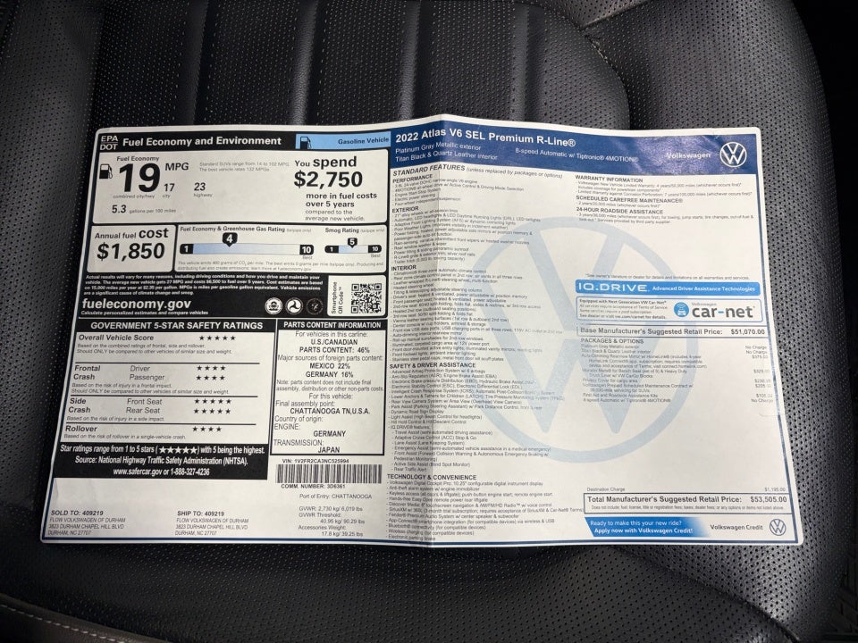 2022 Volkswagen Atlas 3.6L V6 SEL Premium R-Line