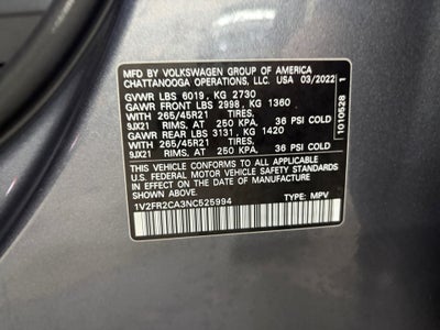 2022 Volkswagen Atlas 3.6L V6 SEL Premium R-Line