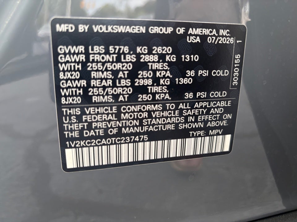 2026 Volkswagen Atlas Cross Sport 2.0T SE w/Technology