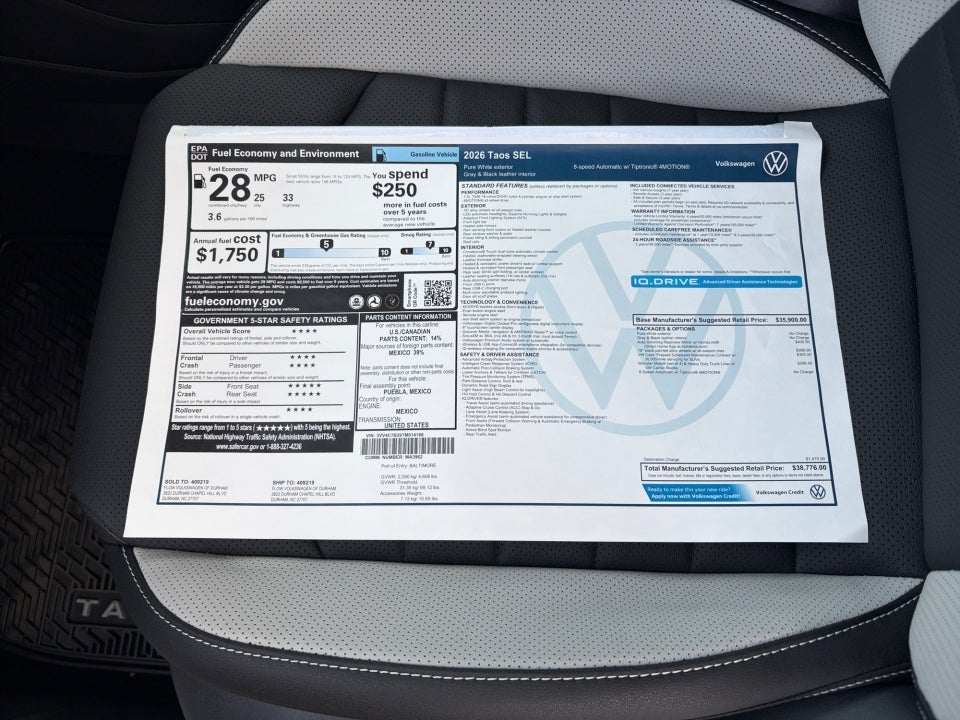 2026 Volkswagen Taos SEL