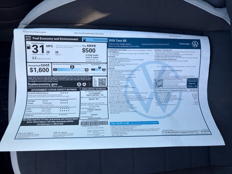 2026 Volkswagen Taos SE