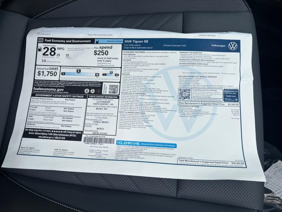 2026 Volkswagen Tiguan SE