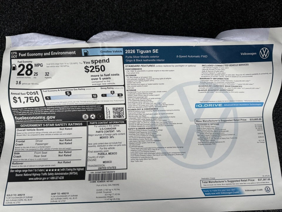 2026 Volkswagen Tiguan SE