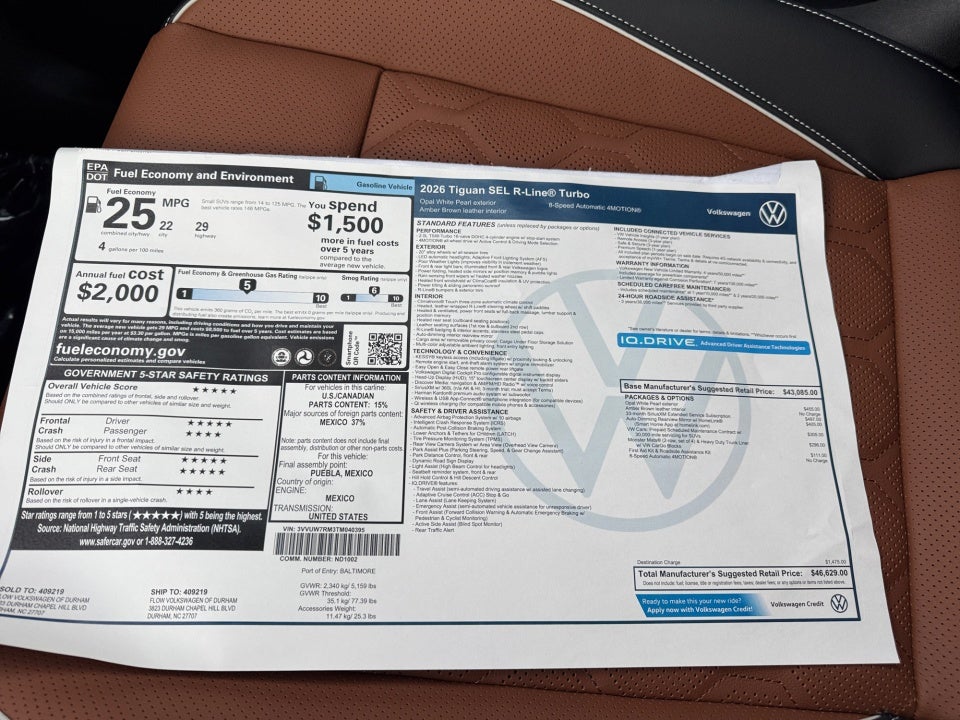 2026 Volkswagen Tiguan SEL R-Line Turbo