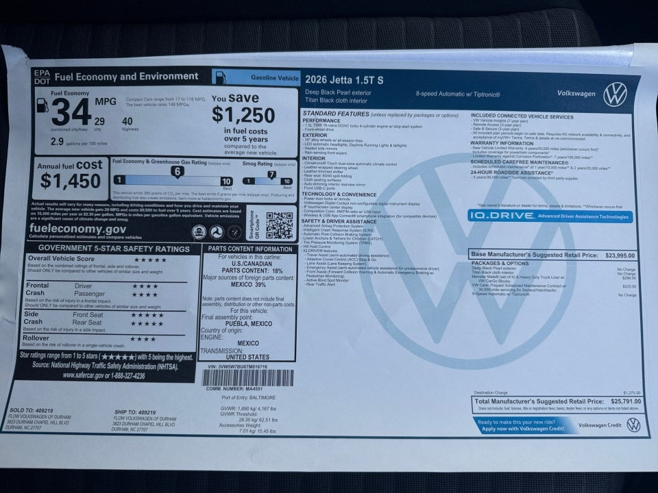 2026 Volkswagen Jetta S