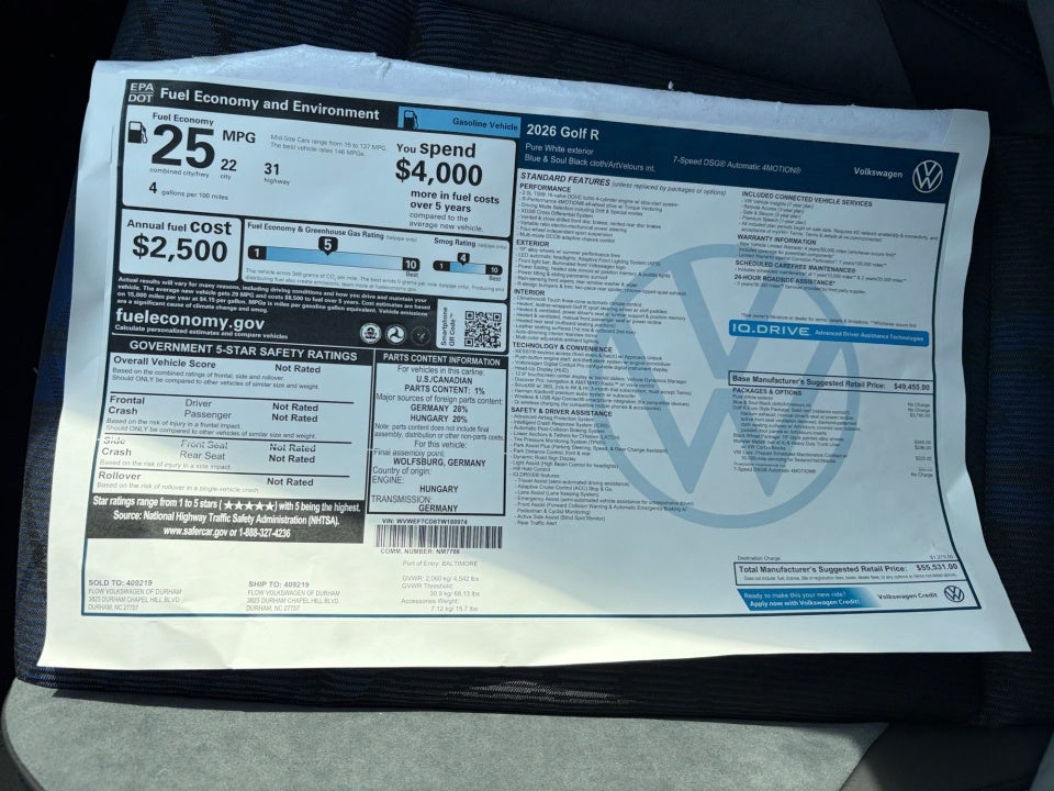 2026 Volkswagen Golf R 2.0T DSG