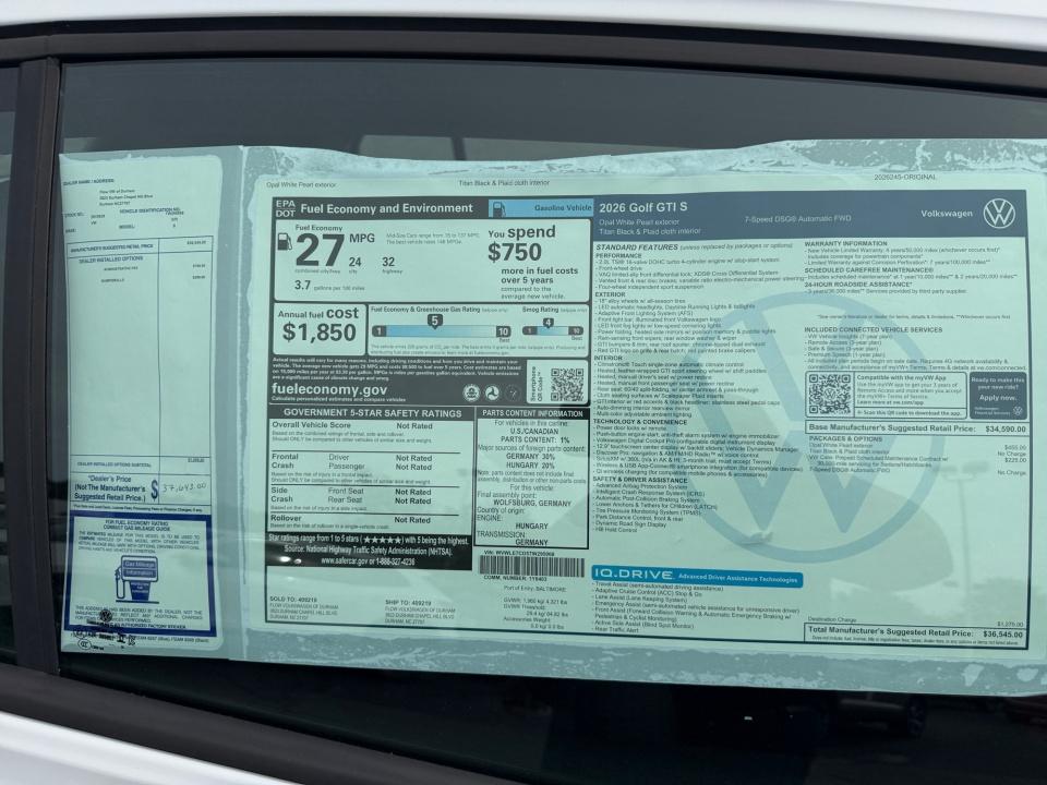 2026 Volkswagen Golf GTI S