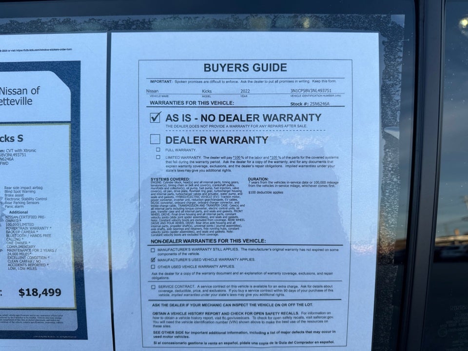 2022 Nissan Kicks S Xtronic CVT