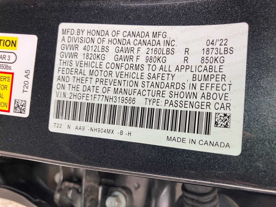 2022 Honda Civic Sedan EX