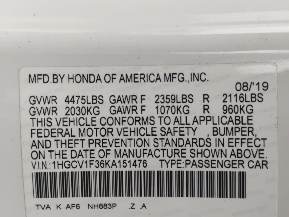 2019 Honda Accord Sport