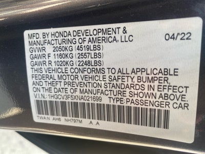 2022 Honda Accord Hybrid EX-L