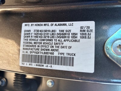 2020 Honda Ridgeline RTL-E