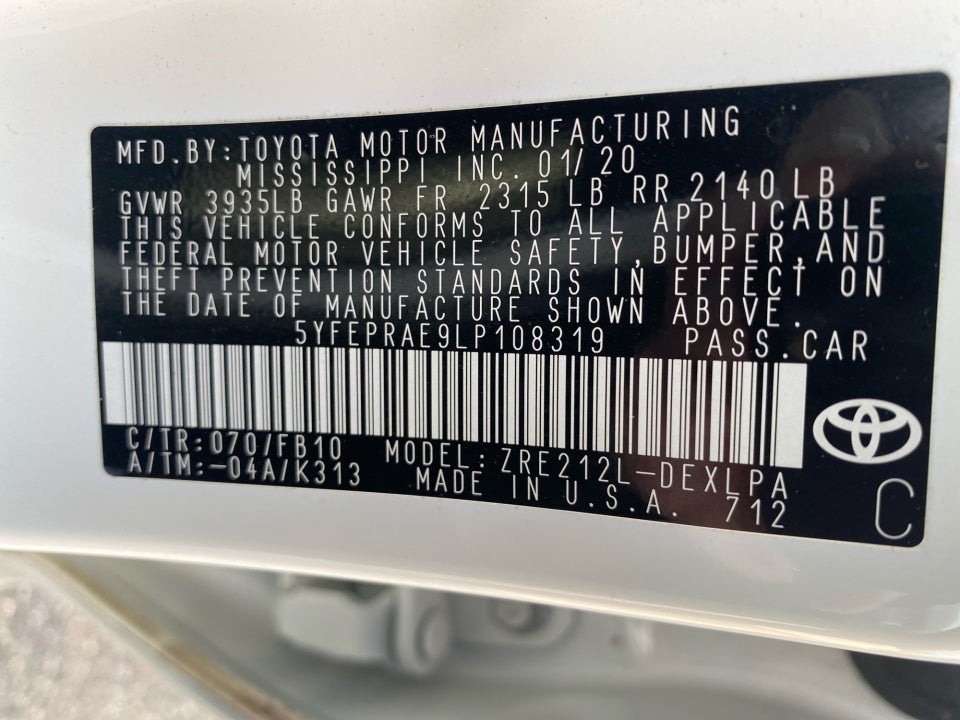 2020 Toyota Corolla LE