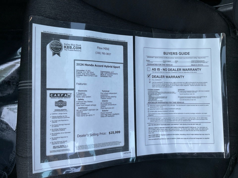 2024 Honda Accord Hybrid Sport