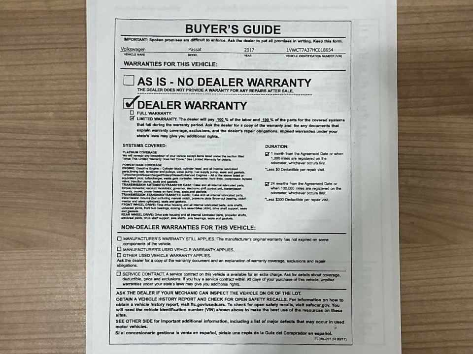 2017 Volkswagen Passat 1.8T SEL Premium