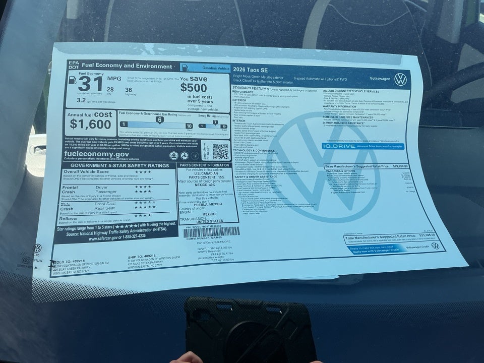 2026 Volkswagen Taos SE