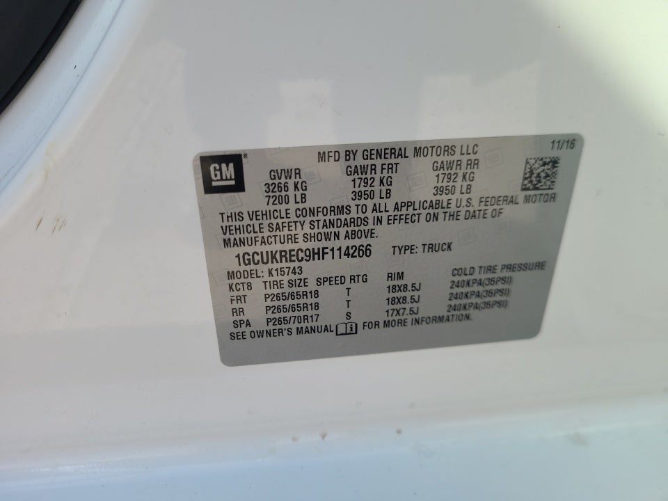 2017 Chevrolet Silverado 1500 2LT