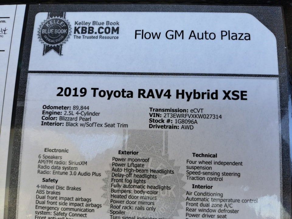 2019 Toyota RAV4 Hybrid XSE