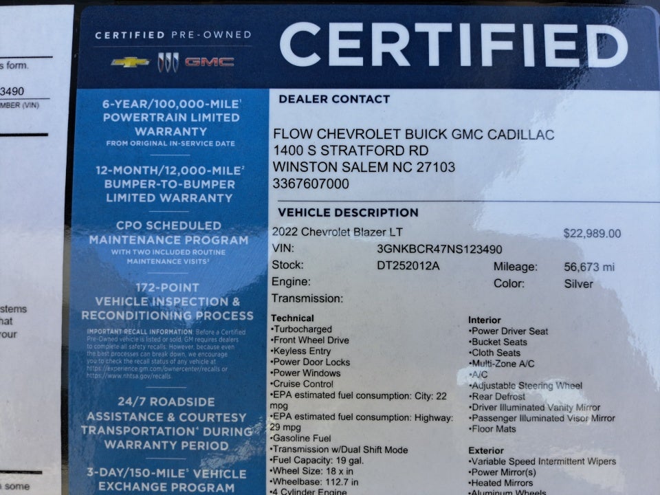 2022 Chevrolet Blazer FWD 2LT