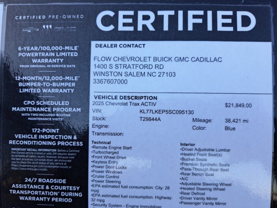 2025 Chevrolet Trax FWD ACTIV