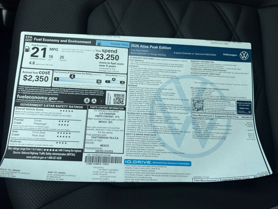 2026 Volkswagen Atlas Peak Edition