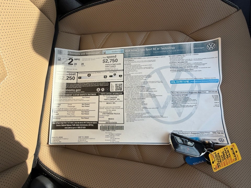 2026 Volkswagen Atlas Cross Sport SE with Technology