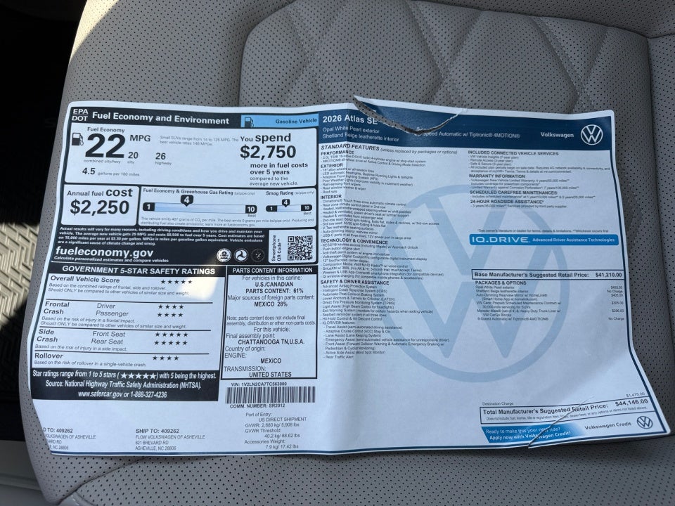 2026 Volkswagen Atlas SE