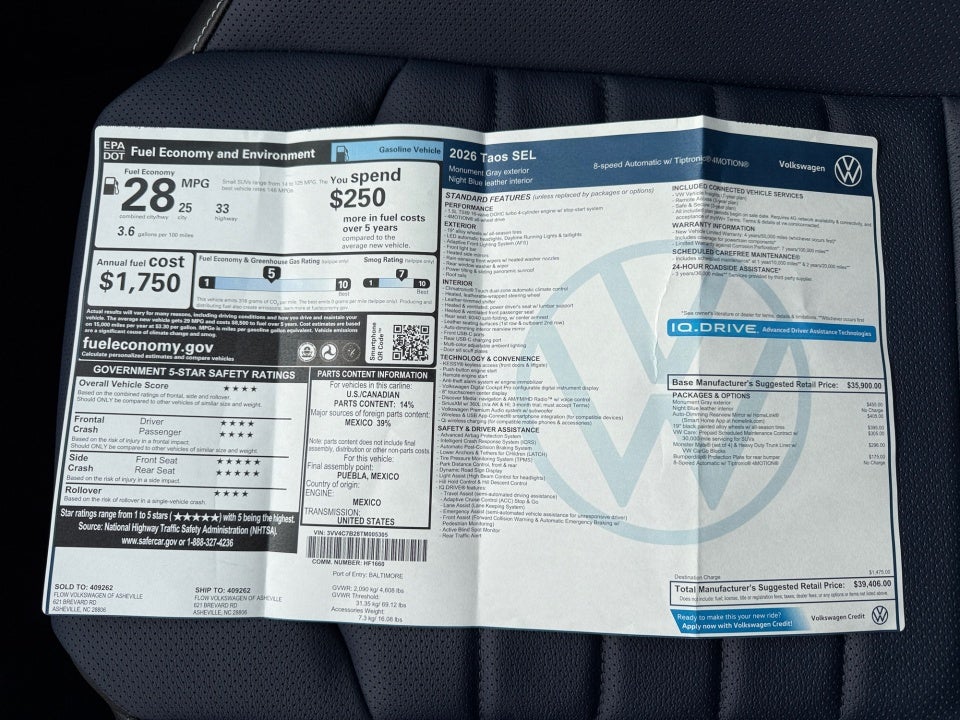 2026 Volkswagen Taos SEL