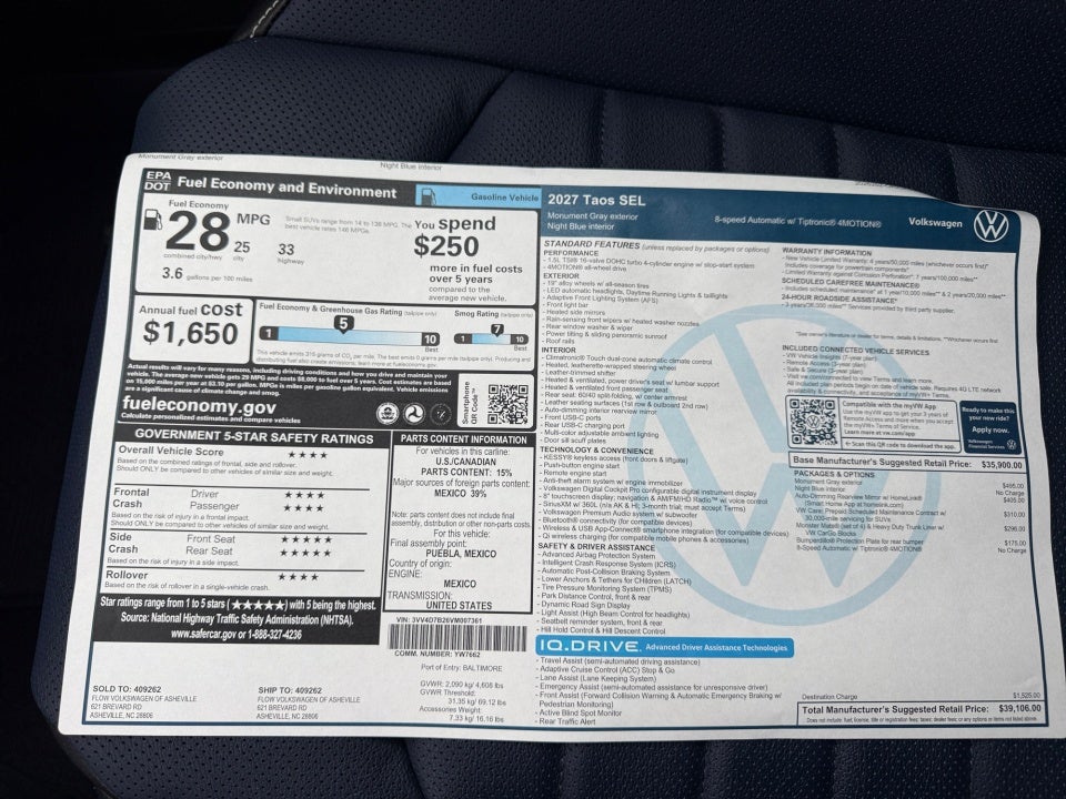2027 Volkswagen Taos SEL
