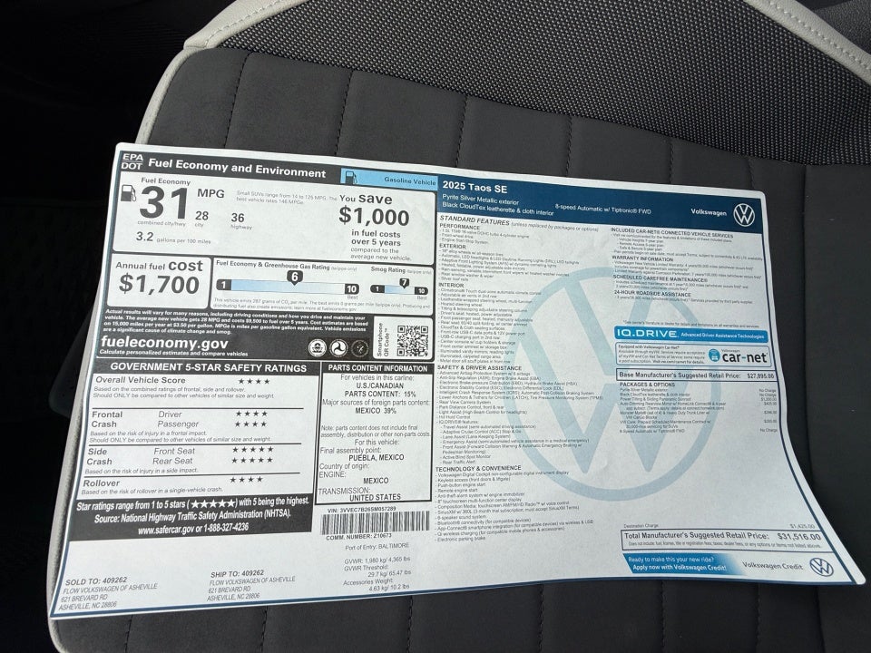 2025 Volkswagen Taos 1.5T SE