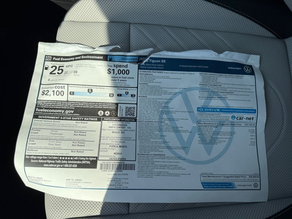 2025 Volkswagen Tiguan 2.0T SE