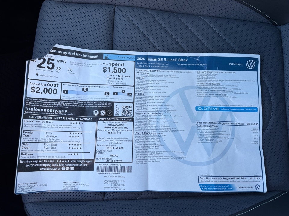 2026 Volkswagen Tiguan SE R-Line Black