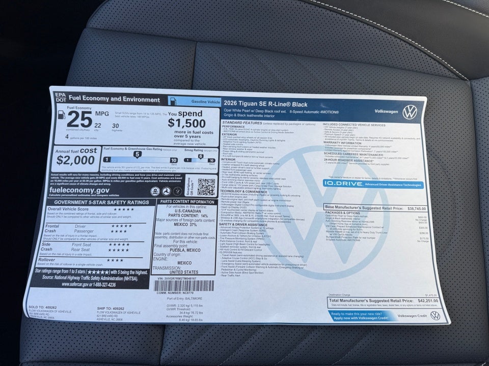 2026 Volkswagen Tiguan SE R-Line Black