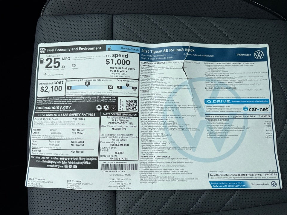 2025 Volkswagen Tiguan 2.0T SE R-Line Black