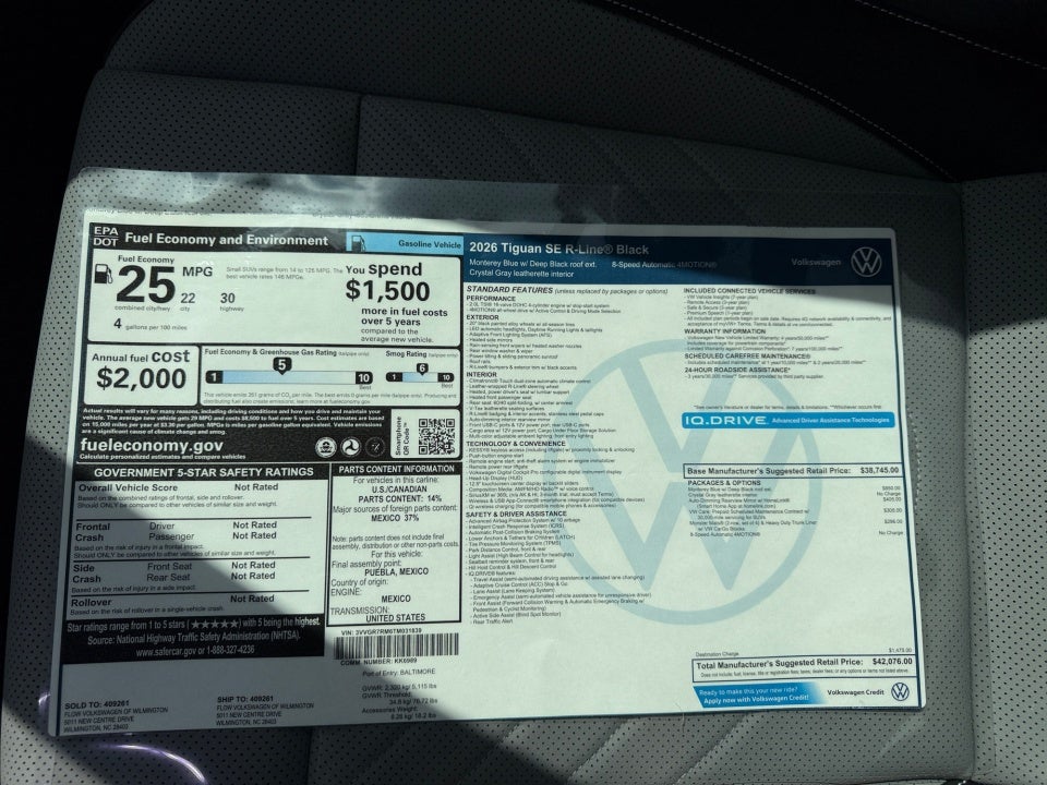2026 Volkswagen Tiguan SE R-Line Black