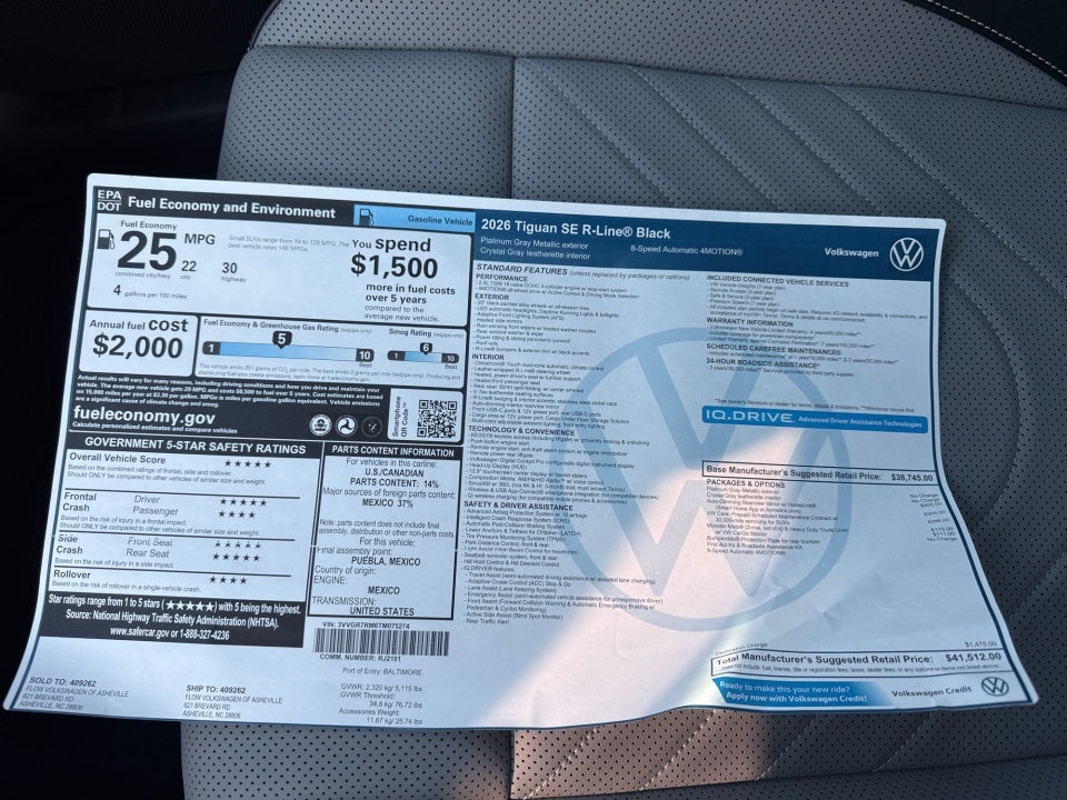 2026 Volkswagen Tiguan SE R-Line Black