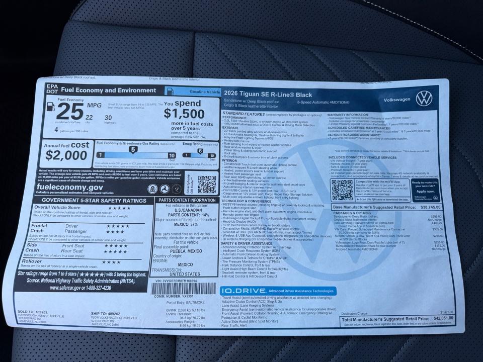 2026 Volkswagen Tiguan SE R-Line Black