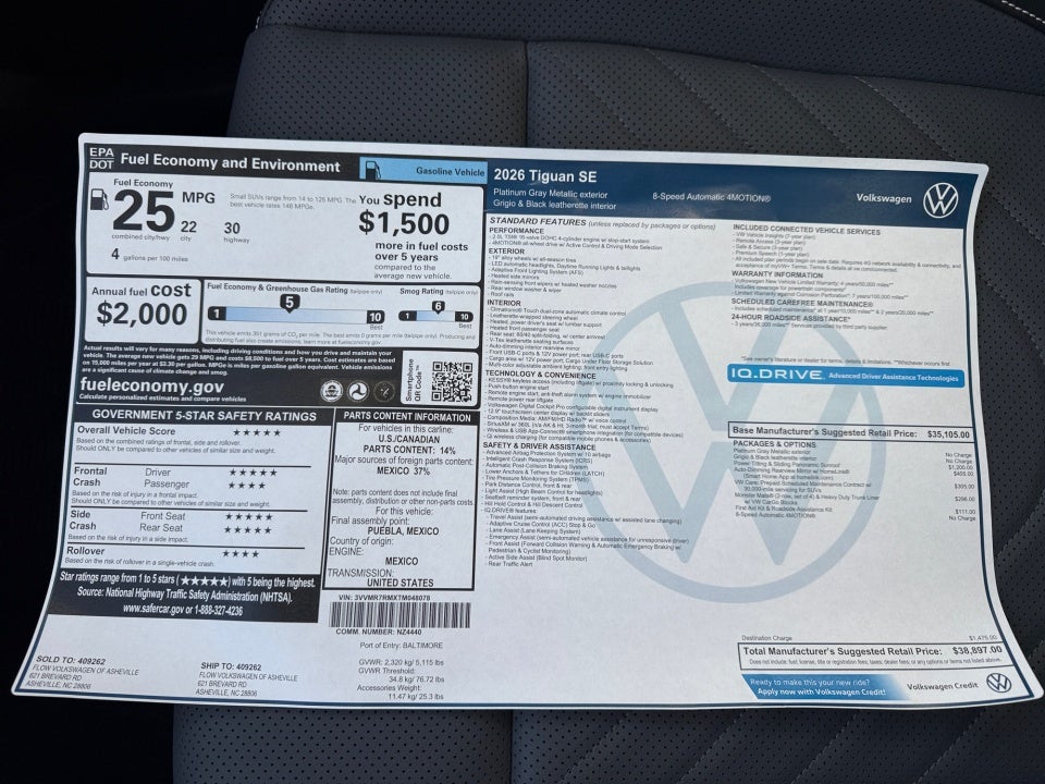 2026 Volkswagen Tiguan SE