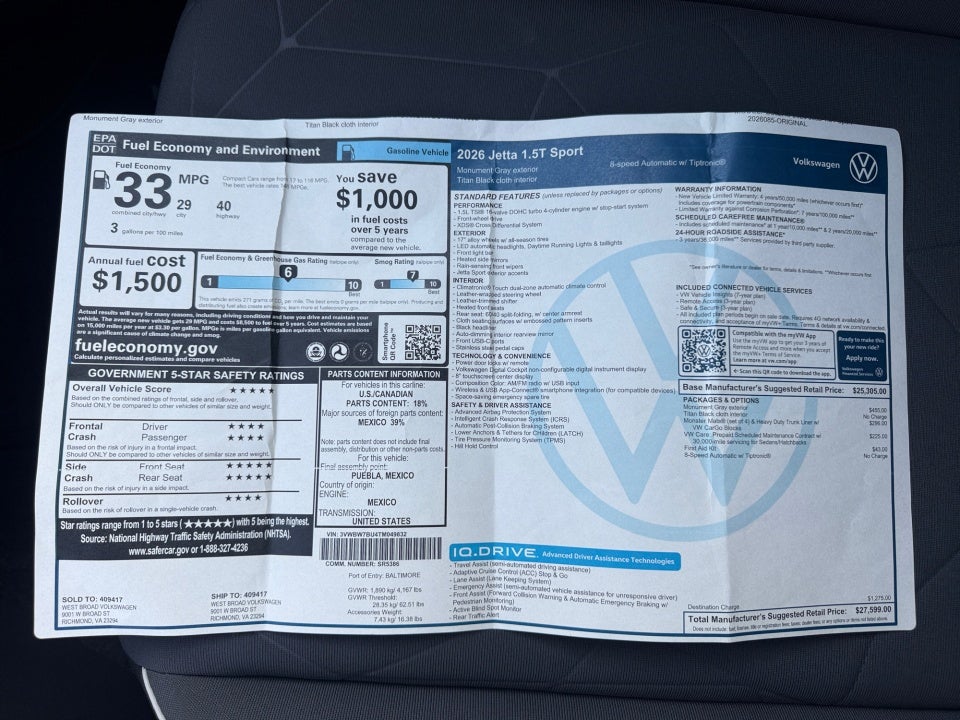 2026 Volkswagen Jetta Sport