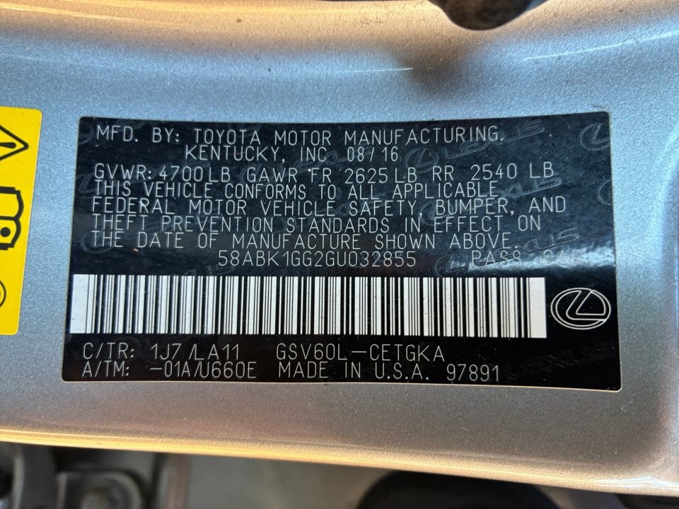 2016 Lexus ES 350 350