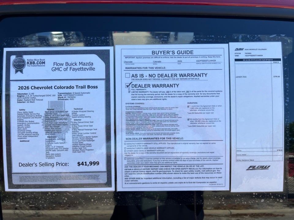 2026 Chevrolet Colorado Trail Boss, 4WD