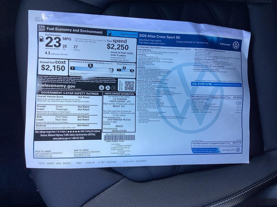 2026 Volkswagen Atlas Cross Sport 2.0T SE