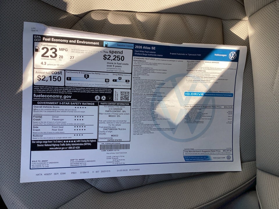 2026 Volkswagen Atlas SE