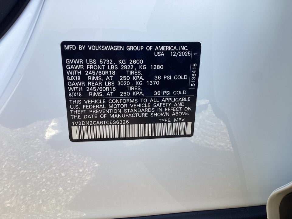 2026 Volkswagen Atlas SE