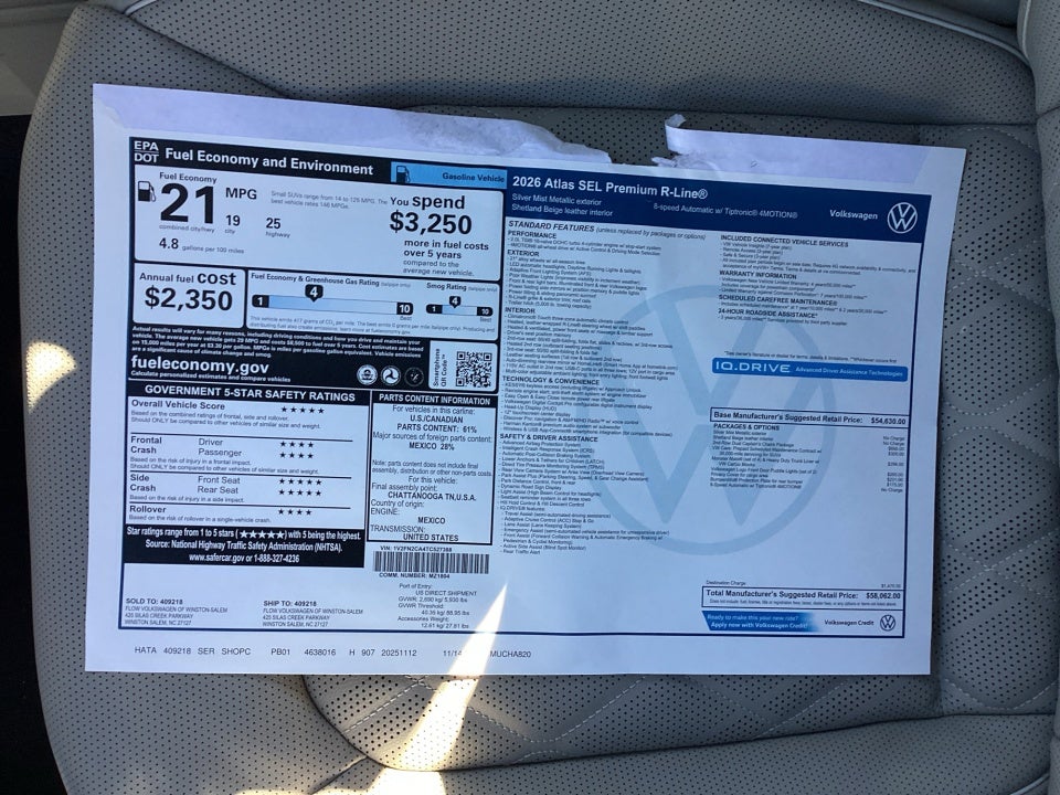 2026 Volkswagen Atlas SEL Premium R-Line