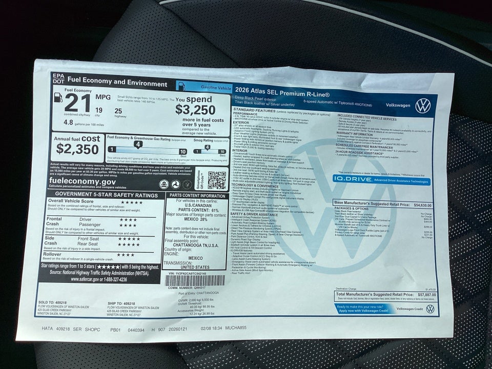 2026 Volkswagen Atlas SEL Premium R-Line