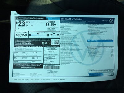 2026 Volkswagen Atlas SE with Technology