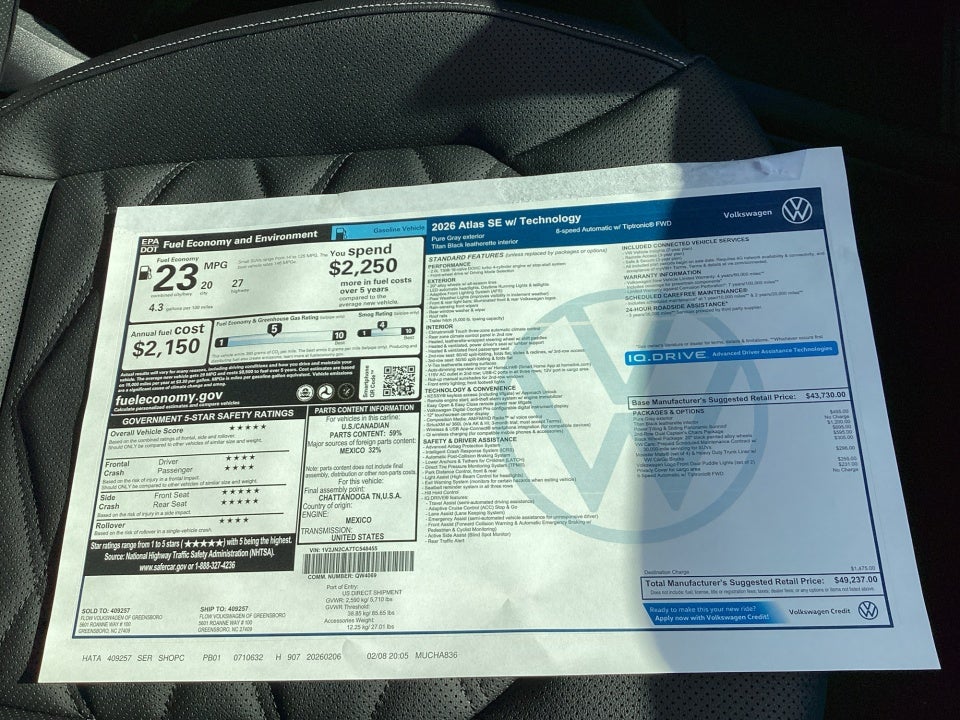 2026 Volkswagen Atlas SE with Technology